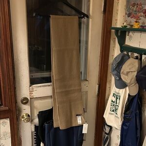 Vince Men's camel tan ribbed knit scarf wool cashmere blend NWT